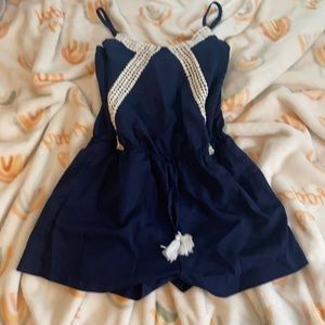 JAPNA Navy Blue And White Romper